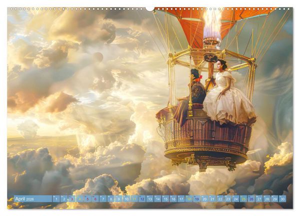 Produktbild: Ballonfahrt - Fantasie Stil (Wandkalender 2026 DIN A2 quer), CALVENDO Monatskalender