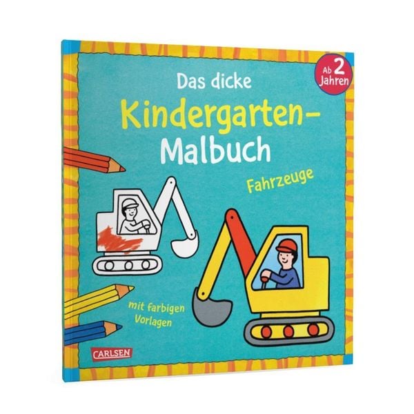 Produktbild: Ausmalbilder f&uuml;r Kita-Kinder: Das dicke Kindergarten-Malbuch: Fahrzeuge