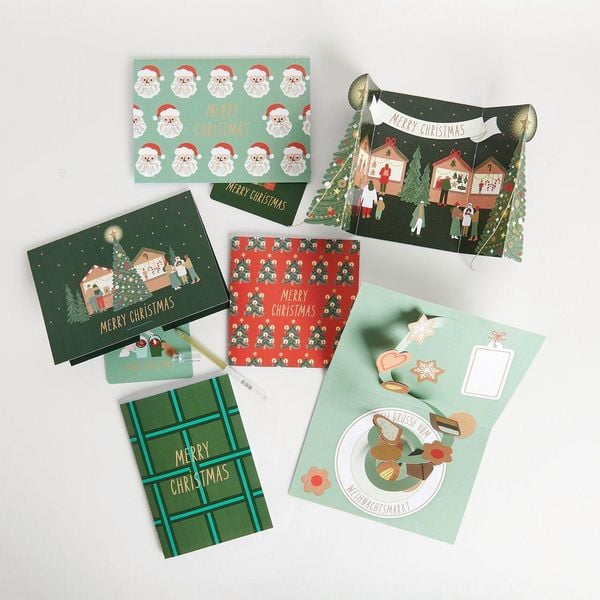 Produktbild: Pop Up Karte f&uuml;r Geldgeschenke, Weihnachtsmarkt, A5/C5 M