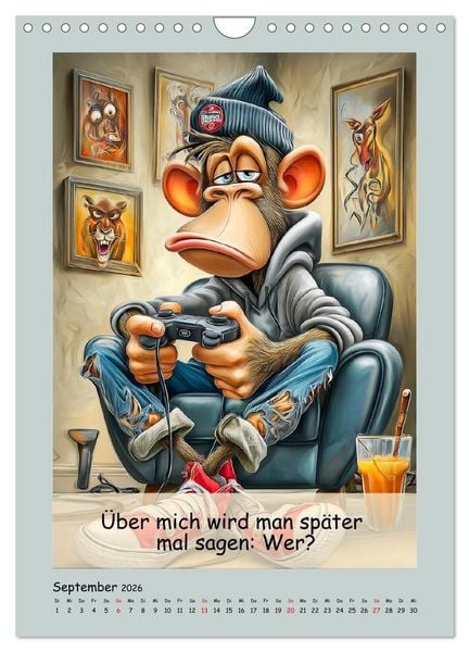 Produktbild: Affengeil. Humor aus dem Gro&szlig;stadtdschungel (Wandkalender 2026 DIN A4 hoch), CALVENDO Monatskalender