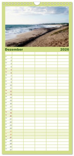 Produktbild: Familienplaner 2026 - Der K&uuml;ste entlang im Salento mit 5 Spalten (Wandkalender, 21 x 45 cm) CALVENDO