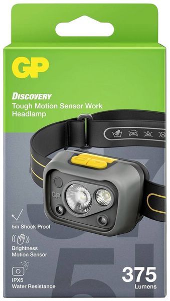 Produktbild: GP Discovery GPDISHLCW54BL119 LED Stirnlampe batteriebetrieben 375lm 26h GPDISHLCW54BL119