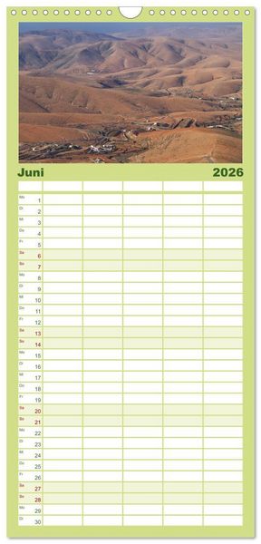 Produktbild: Familienplaner 2026 - Fuerteventura, Insel der Stille mit 5 Spalten (Wandkalender, 21 x 45 cm) CALVENDO