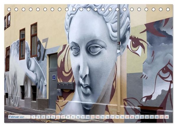 Produktbild: Streetart in Halle an der Saale (Tischkalender 2027 DIN A5 quer), CALVENDO Monatskalender