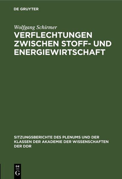 Produktbild: Verflechtungen zwischen Stoff- und Energiewirtschaft