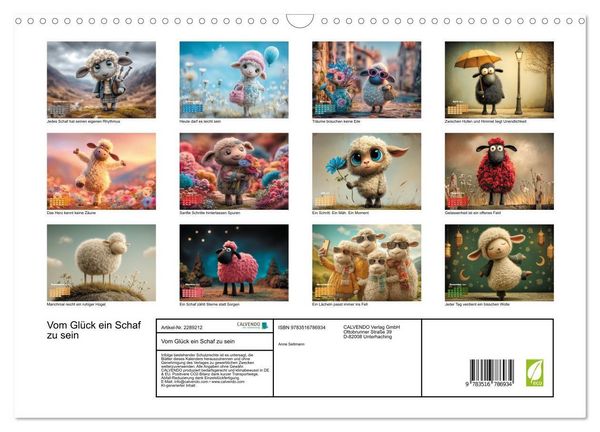 Produktbild: Vom Gl&uuml;ck ein Schaf zu sein (Wandkalender 2027 DIN A3 quer), CALVENDO Monatskalender