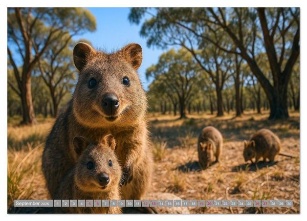 Produktbild: Die vielleicht nettesten Wildtiere (Wandkalender 2026 DIN A2 quer), CALVENDO Monatskalender