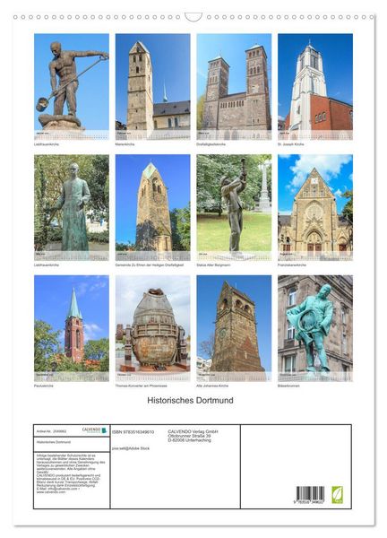 Produktbild: Historisches Dortmund (Wandkalender 2026 DIN A2 hoch), CALVENDO Monatskalender