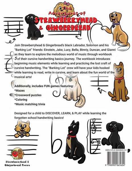 Produktbild: The Adventures of Strawberryhead & Gingerbread-The Barking Lot Series (5) Musical Cursive Writing Workbook!