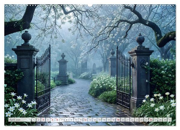 Produktbild: Fl&uuml;stern der Verg&auml;nglichkeit - Gothic Dark Nature Landschaften (hochwertiger Premium Wandkalender 2026 DIN A2 quer), Kunstdruck in Hochglanz