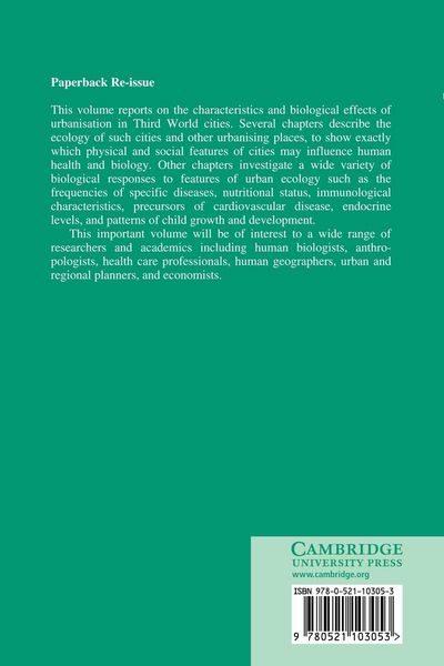 Produktbild: Urban Ecology and Health in the Third World