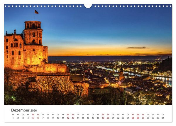 Produktbild: Lichtstimmungen in Heidelberg (Wandkalender 2026 DIN A3 quer), CALVENDO Monatskalender