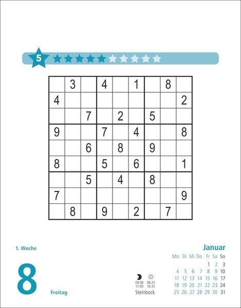 Produktbild: Stefan Heine Sudoku mittel bis schwierig Tagesabrei&szlig;kalender 2027