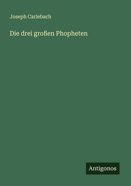 Produktbild: Die drei gro&szlig;en Phopheten