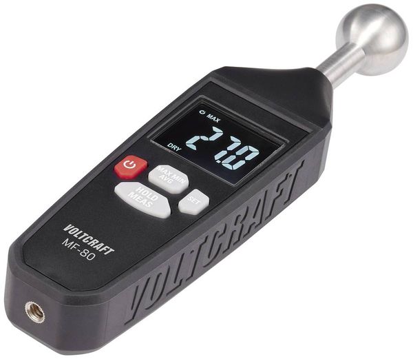 Produktbild: VOLTCRAFT MF-80 Materialfeuchtemessger&auml;t Messbereich Baufeuchtigkeit (Bereich) 0 bis 100.0 % Messbereich Holzfeuchtigkeit (Bereich) 0 bis 100 %