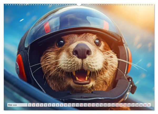 Produktbild: Flei&szlig;ige Otter - Wer h&auml;tte nicht gerne einen niedlichen Otter auf der Arbeit (hochwertiger Premium Wandkalender 2026 DIN A2 quer), Kunstdruck in Hochglanz