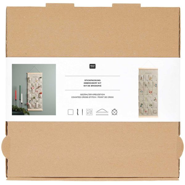 Produktbild: Stickpackung Gez&auml;hlter Kreuzstich, Adventskalender mit Tasch
