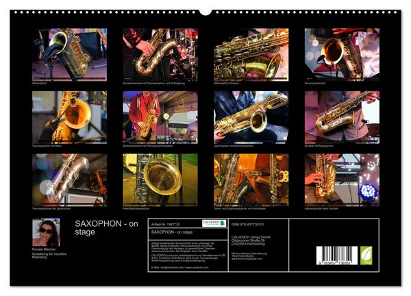 Produktbild: SAXOPHON - on stage (hochwertiger Premium Wandkalender 2026 DIN A2 quer), Kunstdruck in Hochglanz