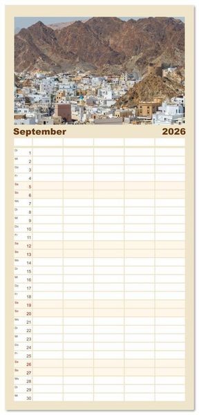 Produktbild: Familienplaner 2026 - Oman - Historische Perle des Orients mit 5 Spalten (Wandkalender, 21 x 45 cm) CALVENDO