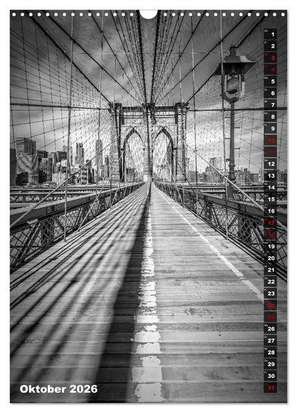 Produktbild: NEW YORK CITY Monochrome Stadtansichten (Wandkalender 2026 DIN A3 hoch), CALVENDO Monatskalender