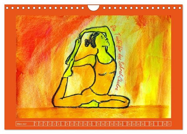 Produktbild: Farbige Yoga Kraftwelt - Yoga Asanas f&uuml;r die Chakren (Wandkalender 2027 DIN A4 quer), CALVENDO Monatskalender