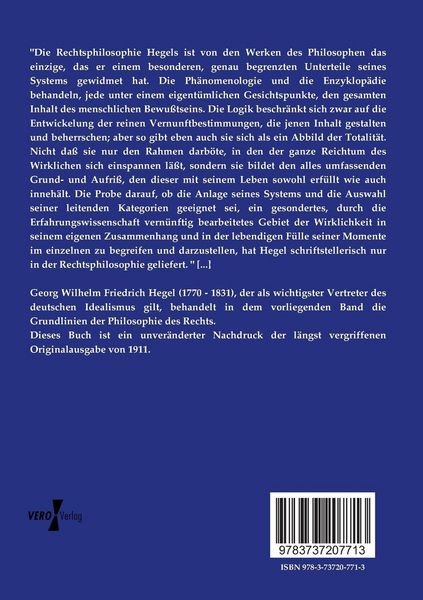 Produktbild: Grundlinien der Philosophie des Rechts