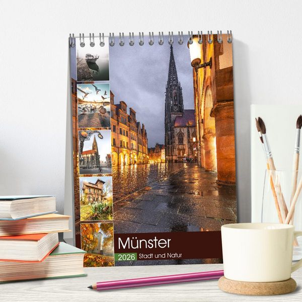 Produktbild: M&uuml;nster - Stadt und Natur (Tischkalender 2026 DIN A5 hoch), CALVENDO Monatskalender