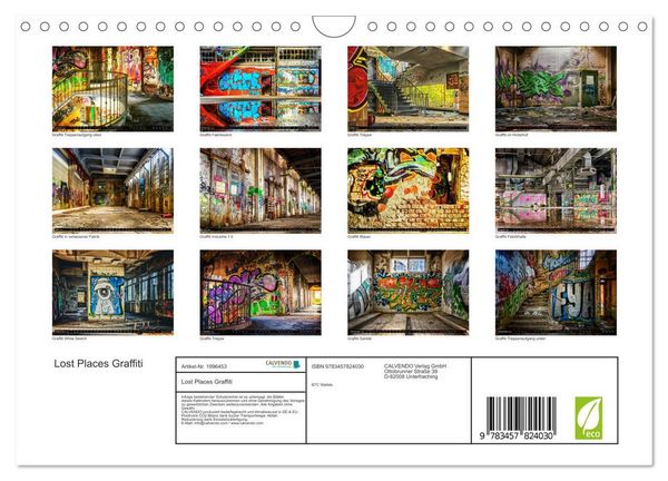 Produktbild: Lost Places Graffiti (Wandkalender 2026 DIN A4 quer), CALVENDO Monatskalender