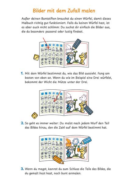 Produktbild: Mein lustiges gro&szlig;es Malspielbuch: W&uuml;rfeln & Malen (ab 7 Jahren)