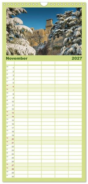 Produktbild: Familienplaner 2027 - San Marino Die &auml;lteste Republik der Welt mit 5 Spalten (Wandkalender, 21 x 45 cm) CALVENDO