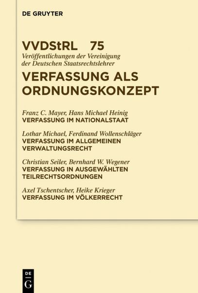 Produktbild: Verfassung als Ordnungskonzept