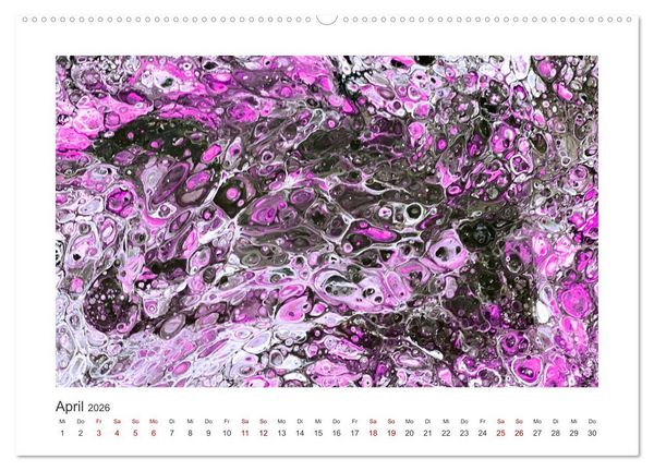 Produktbild: Dein abstraktes Jahr mit der Farbe Purpur (Wandkalender 2026 DIN A2 quer), CALVENDO Monatskalender