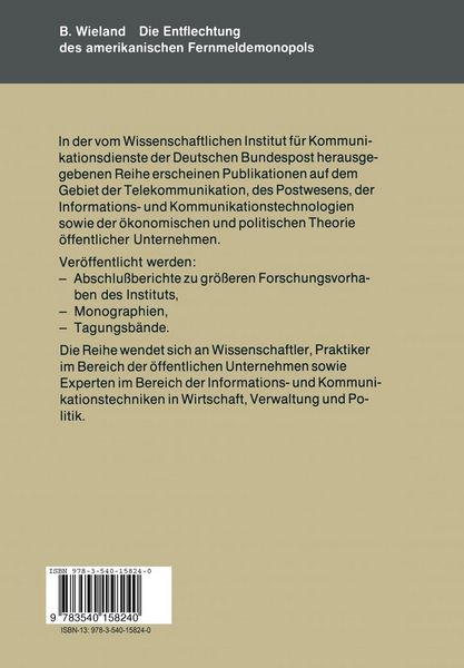 Produktbild: Die Entflechtung des amerikanischen Fernmeldemonopols