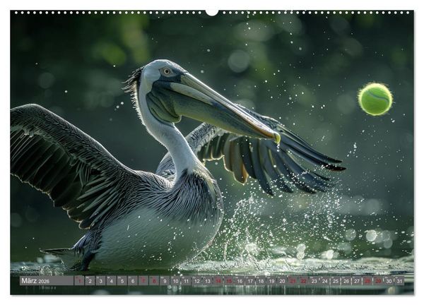 Produktbild: Tierische Balljunkies (hochwertiger Premium Wandkalender 2026 DIN A2 quer), Kunstdruck in Hochglanz