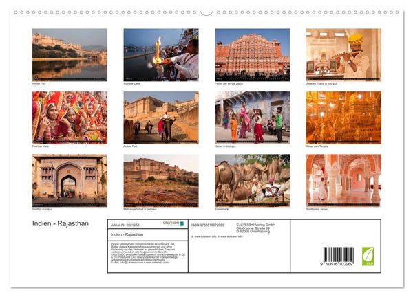 Produktbild: Indien - Rajasthan (hochwertiger Premium Wandkalender 2026 DIN A2 quer), Kunstdruck in Hochglanz
