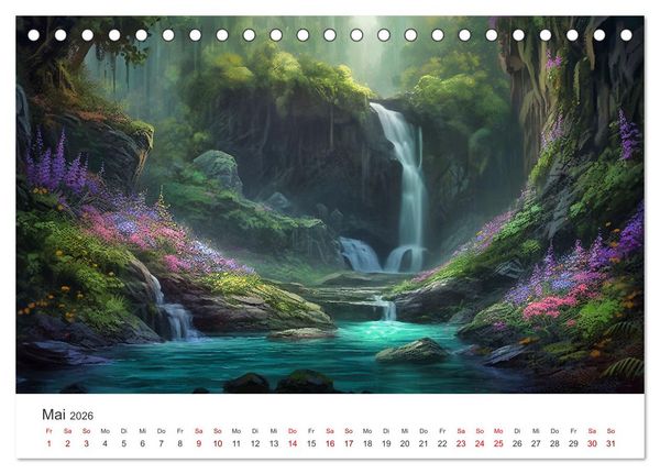 Produktbild: Kaskaden - Die Poesie des Wassers (Tischkalender 2026 DIN A5 quer), CALVENDO Monatskalender