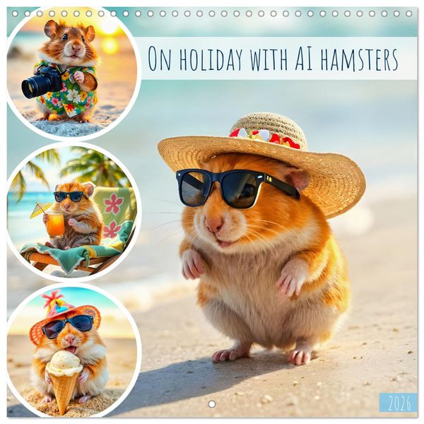 Produktbild: On holiday with AI hamsters (Wall Calendar 2026 12 &times; 12 Inch) CALVENDO 12 Month Wall Calendar