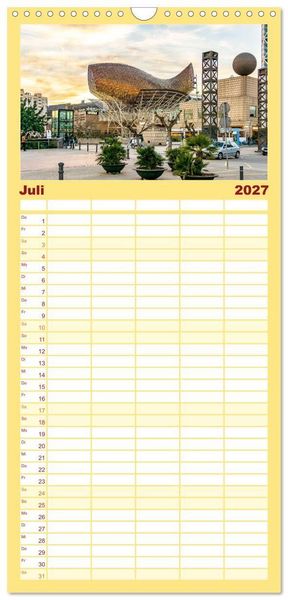 Produktbild: Familienplaner 2027 - Barcelona - Stadt der Kunstwerke und Architektur mit 5 Spalten (Wandkalender, 21 x 45 cm) CALVENDO