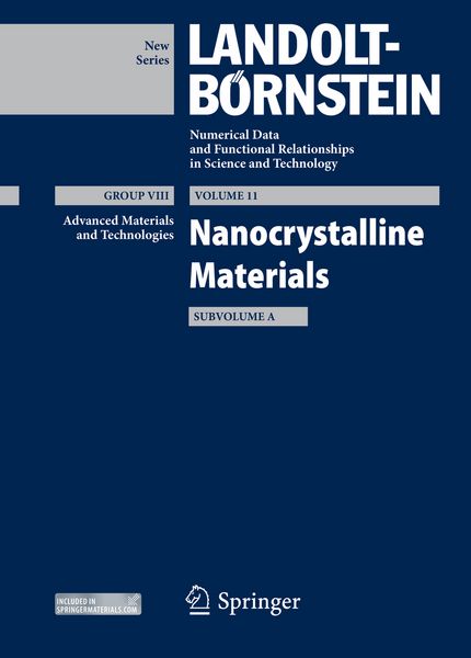 Produktbild: Nanocrystalline Materials, Subvolume A