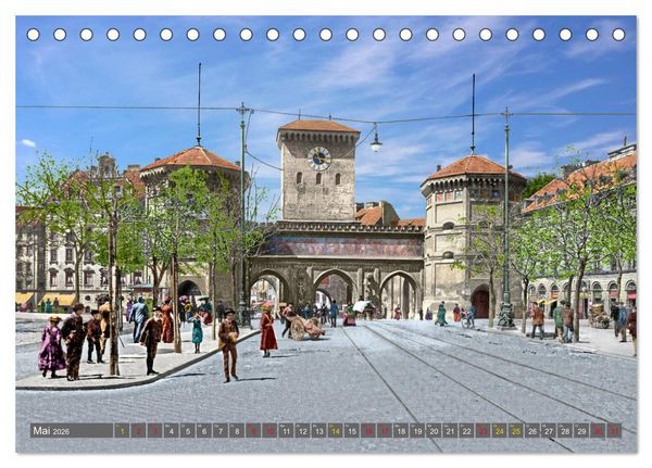 Produktbild: M&uuml;nchen zur Kaiserzeit in Farbe (Tischkalender 2026 DIN A5 quer), CALVENDO Monatskalender