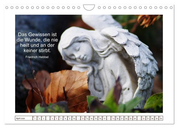 Produktbild: Engel-Kalender mit Zitaten (Wandkalender 2026 DIN A4 quer), CALVENDO Monatskalender