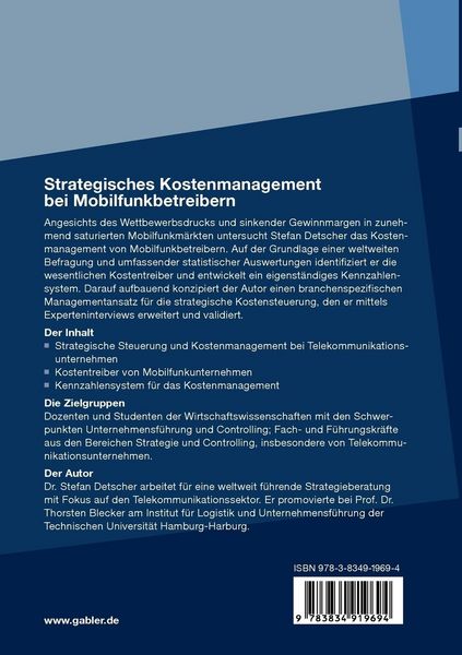 Produktbild: Strategisches Kostenmanagement bei Mobilfunkbetreibern