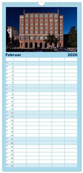 Produktbild: Familienplaner 2026 - Ostseeperle Rostock mit 5 Spalten (Wandkalender, 21 x 45 cm) CALVENDO