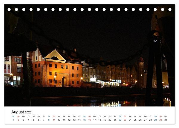 Produktbild: Das alte Danzig - Ein Stadtbummel am Abend (Tischkalender 2026 DIN A5 quer), CALVENDO Monatskalender