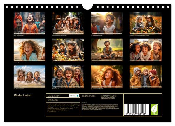 Produktbild: Kinder Lachen (Wandkalender 2026 DIN A4 quer), CALVENDO Monatskalender