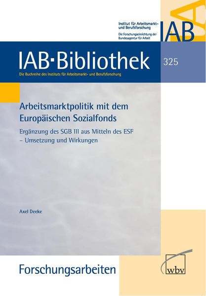 Produktbild: Arbeitsmarktpolitik mit dem Europ&auml;ischen Sozialfonds