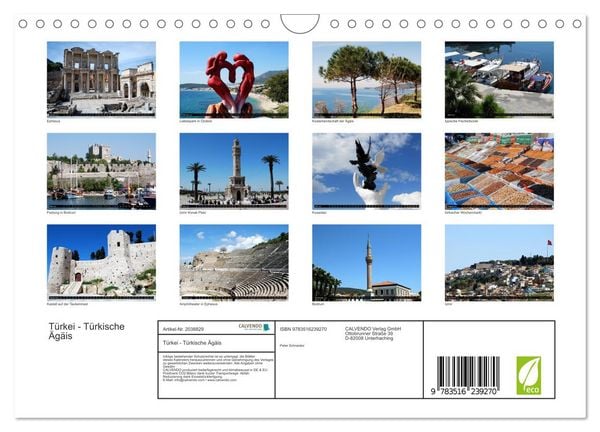 Produktbild: T&uuml;rkei - T&uuml;rkische &Auml;g&auml;is (Wandkalender 2026 DIN A4 quer), CALVENDO Monatskalender