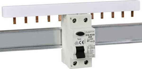 Produktbild: Sygonix SY-6438016 SYG-RCCB 1P+N/A40/10kA/30mA Fehlerstrom-Schutzschalter A 2polig 40 A 0.03 A 230 V/AC