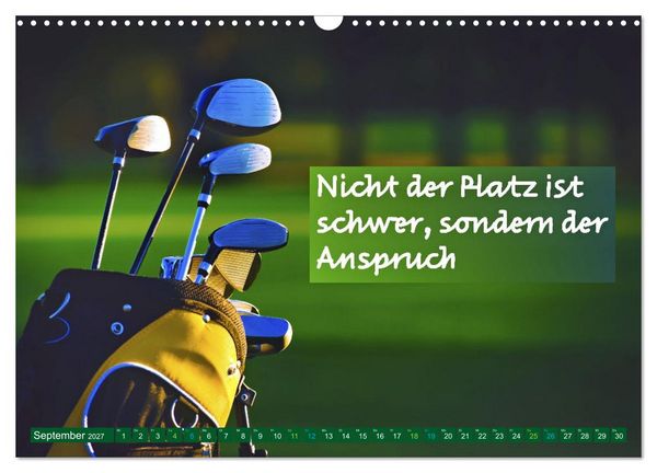 Produktbild: Golf - zwischen Gr&uuml;n und Gedanken (Wandkalender 2027 DIN A3 quer), CALVENDO Monatskalender