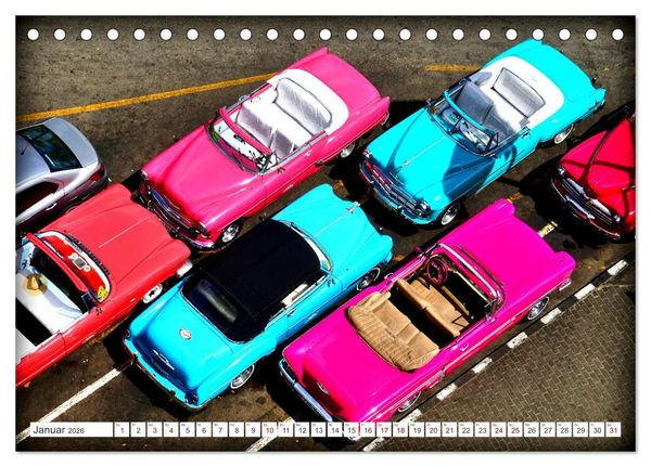 Produktbild: Vogel-Perspektive - Oldtimer in Havanna (Tischkalender 2026 DIN A5 quer), CALVENDO Monatskalender